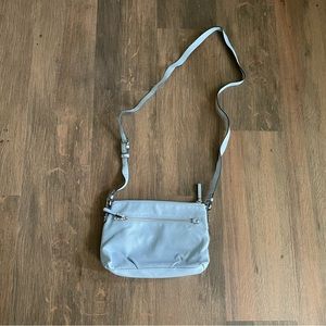 Light blue faux leather purse